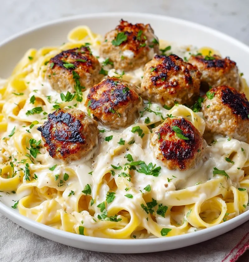 Creamy Chicken Alfredo Meatballs Recipe