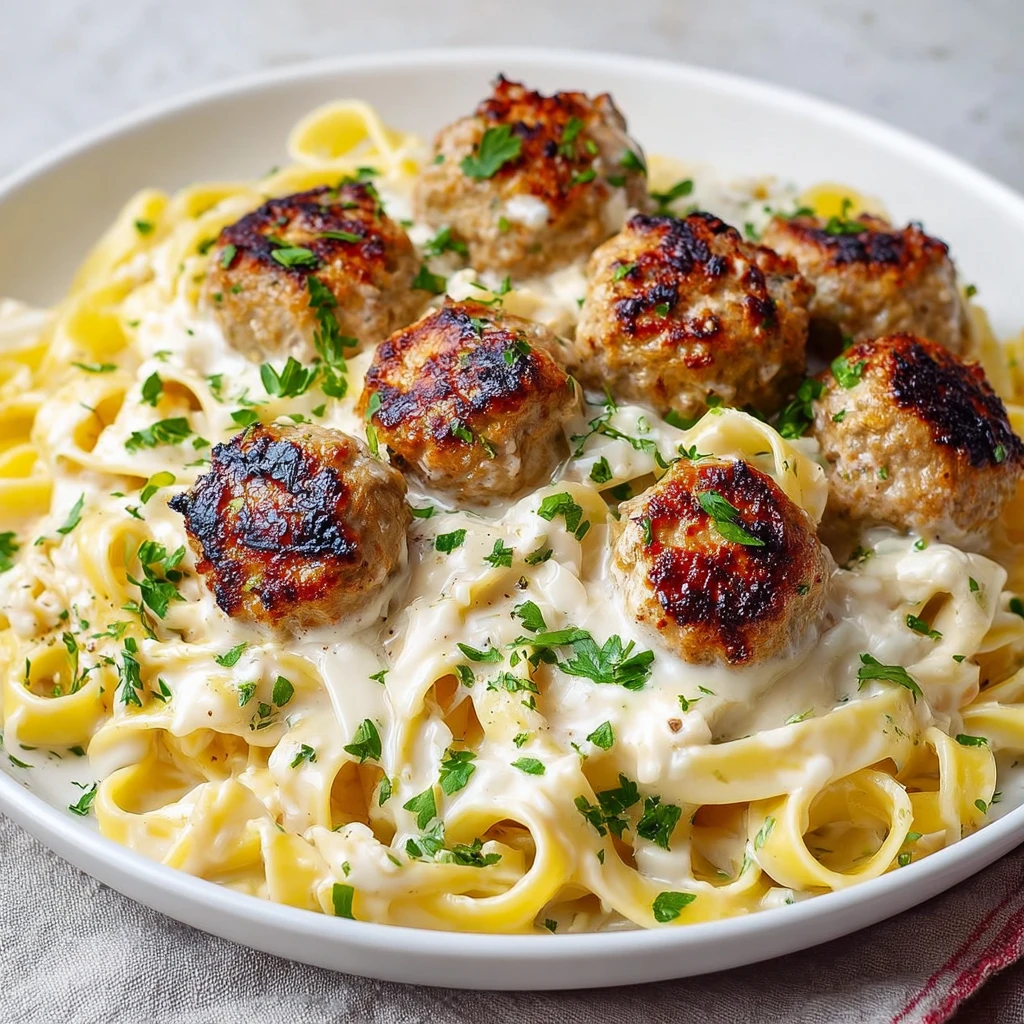 Creamy Chicken Alfredo Meatballs Recipe