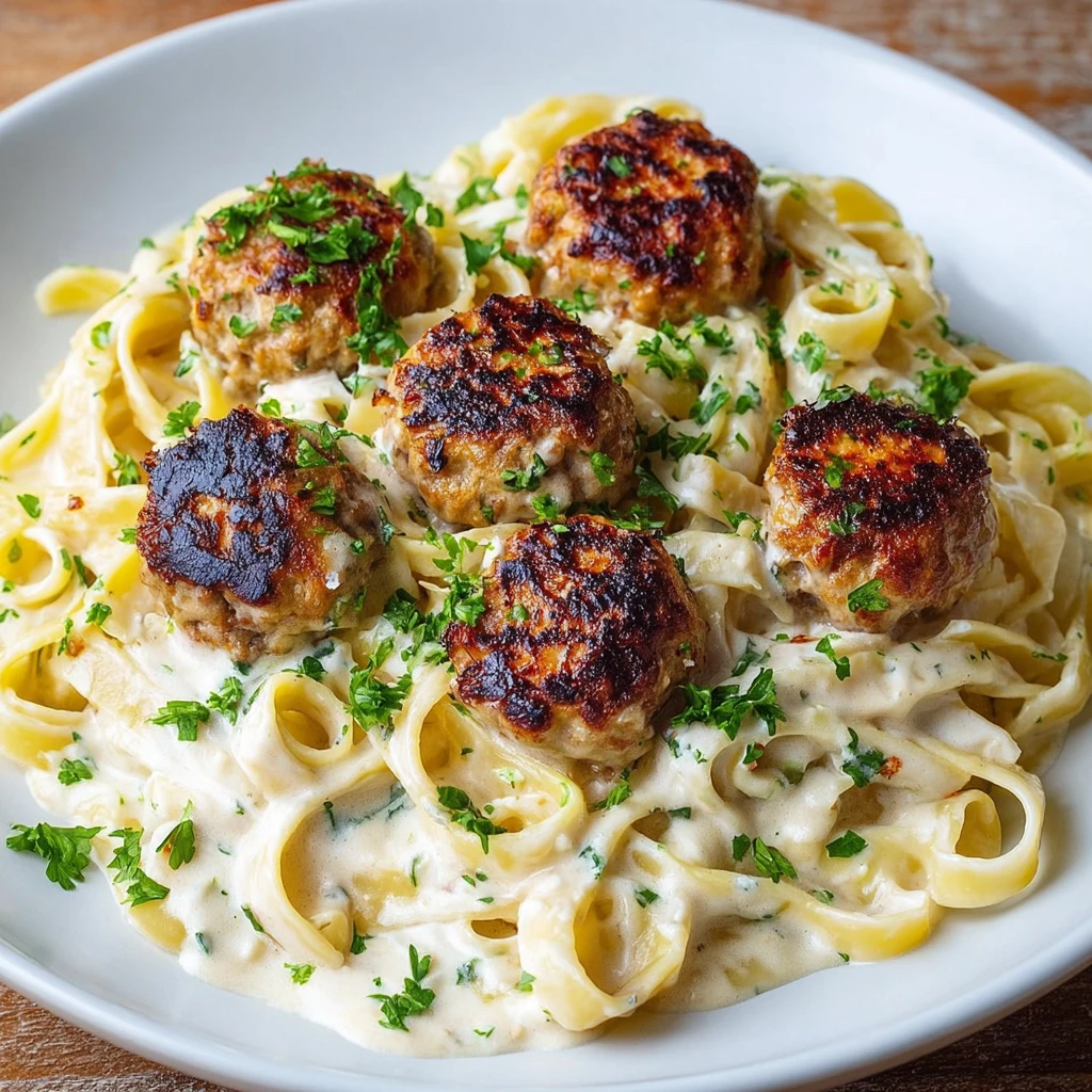 Creamy Chicken Alfredo Meatballs Recipe