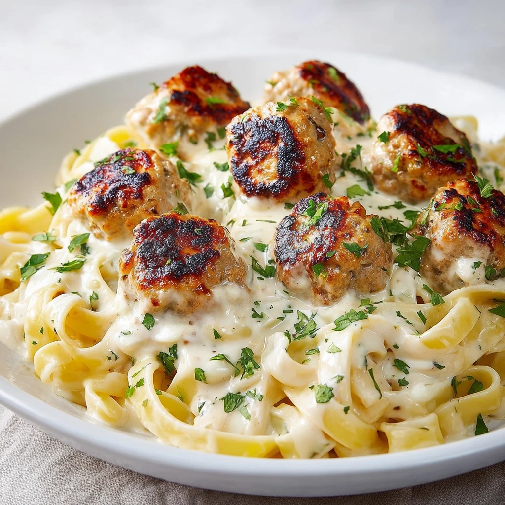 Creamy Chicken Alfredo Meatballs Recipe