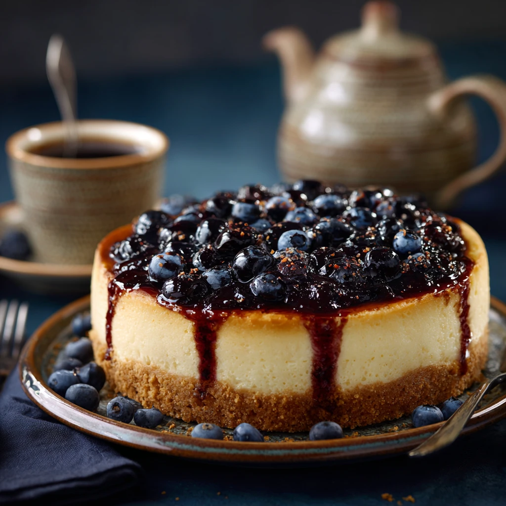 Creamy Custard Cake with Blueberries: A Perfect Tea Time Treat