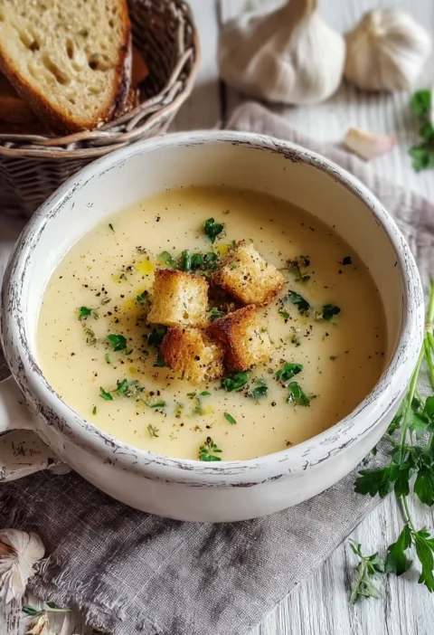 Creamy Czech Garlic Soup Cozy Nights Happy Hearts