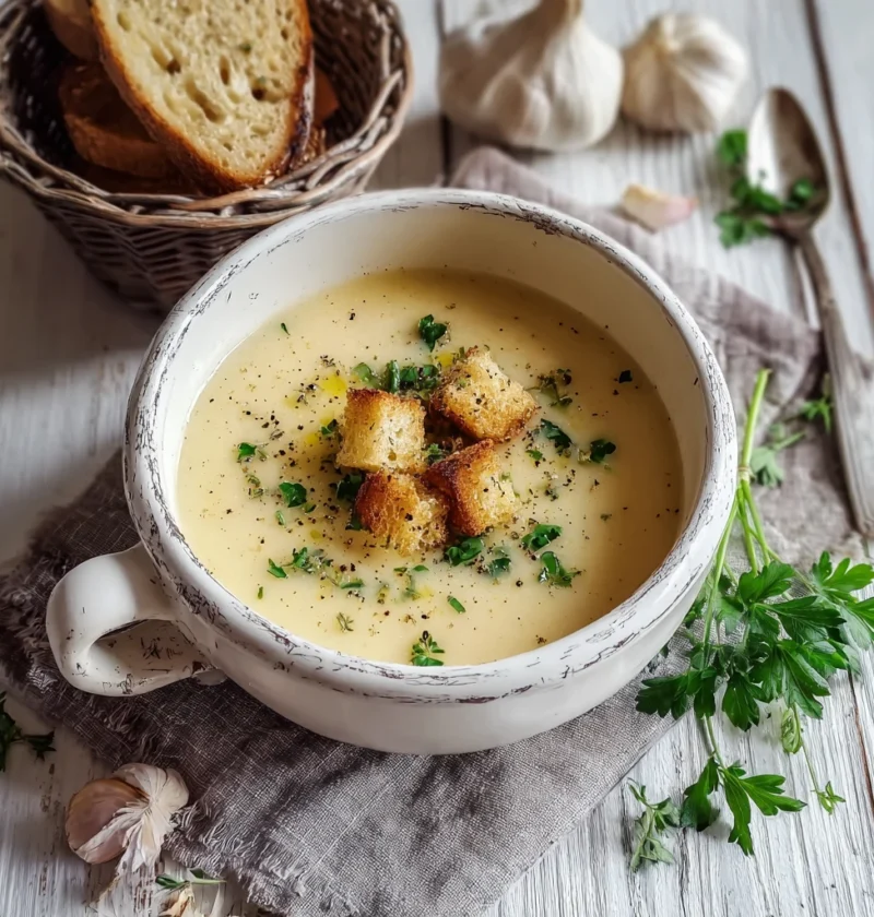 Creamy Czech Garlic Soup Cozy Nights Happy Hearts