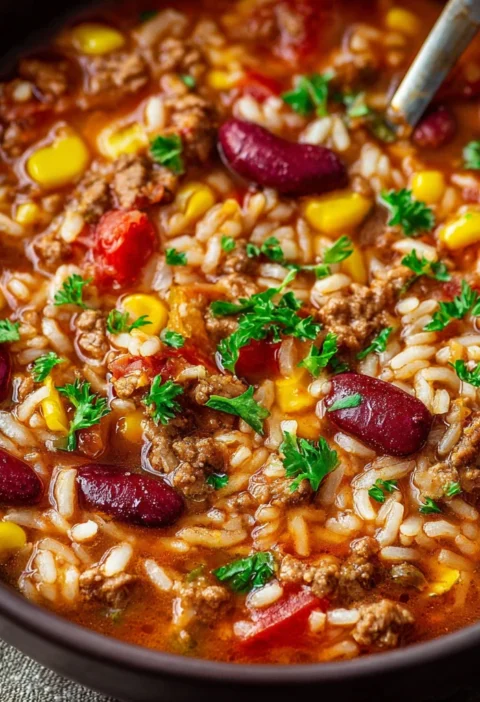 Crockpot Taco Rice Soup Recipe