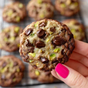 Decadent Double Chocolate Pistachio Cookies