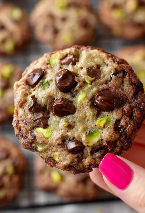 Decadent Double Chocolate Pistachio Cookies