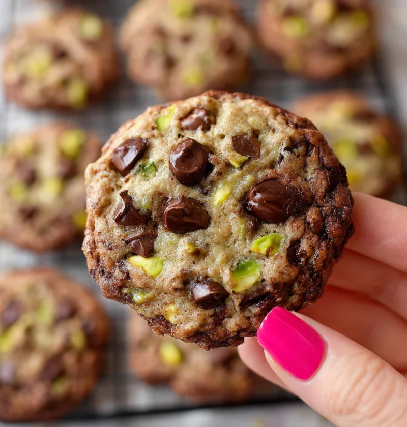 Decadent Double Chocolate Pistachio Cookies