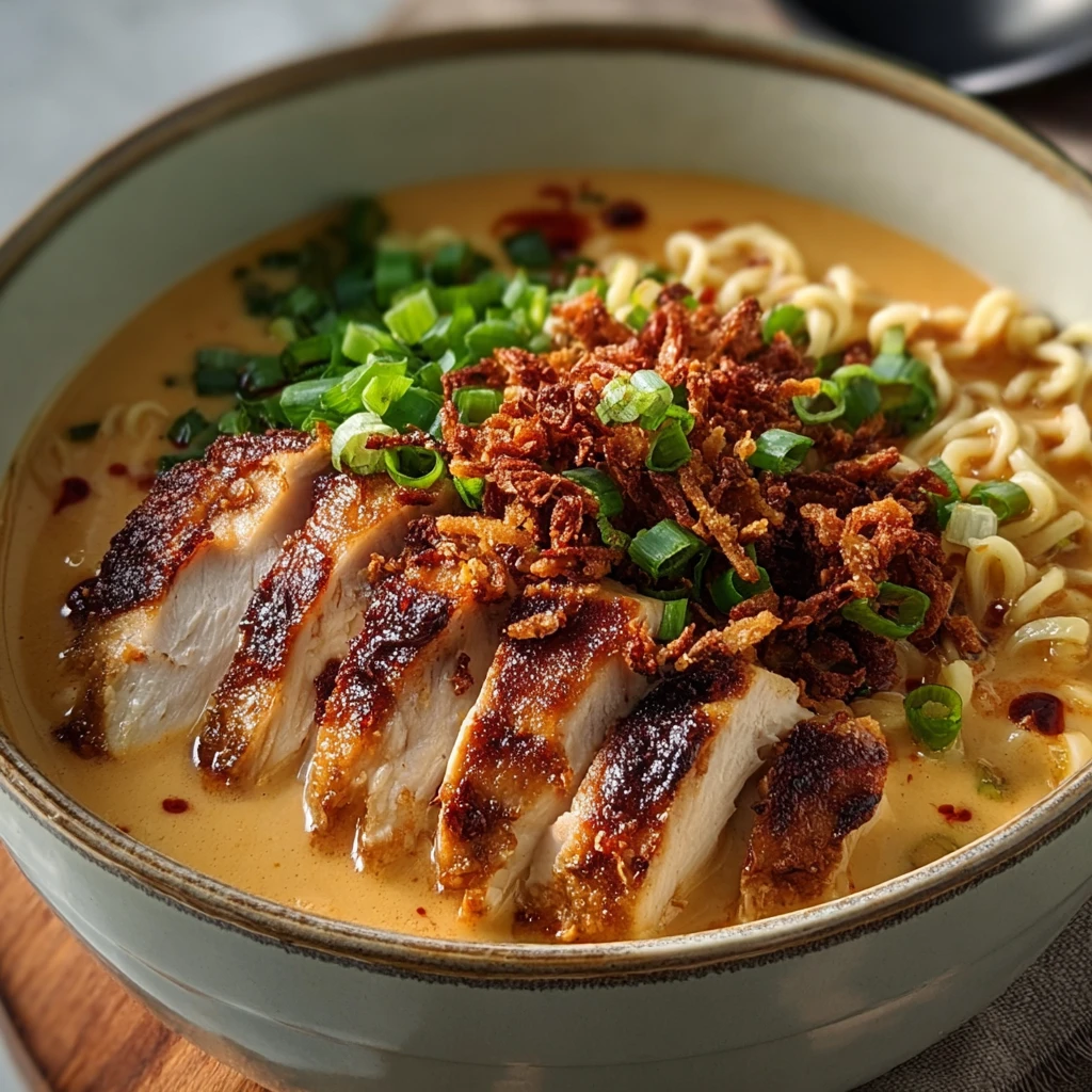 Fiery Chicken Ramen Creamy Garlic Sauce Recipe