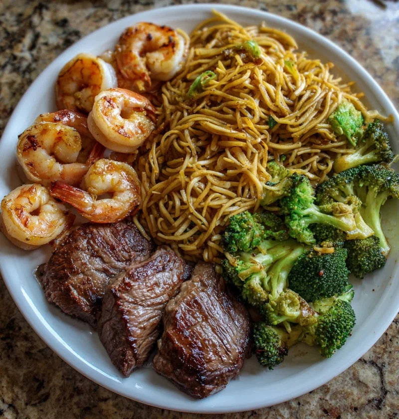 Hibachi Steak Shrimp Noodles Home
