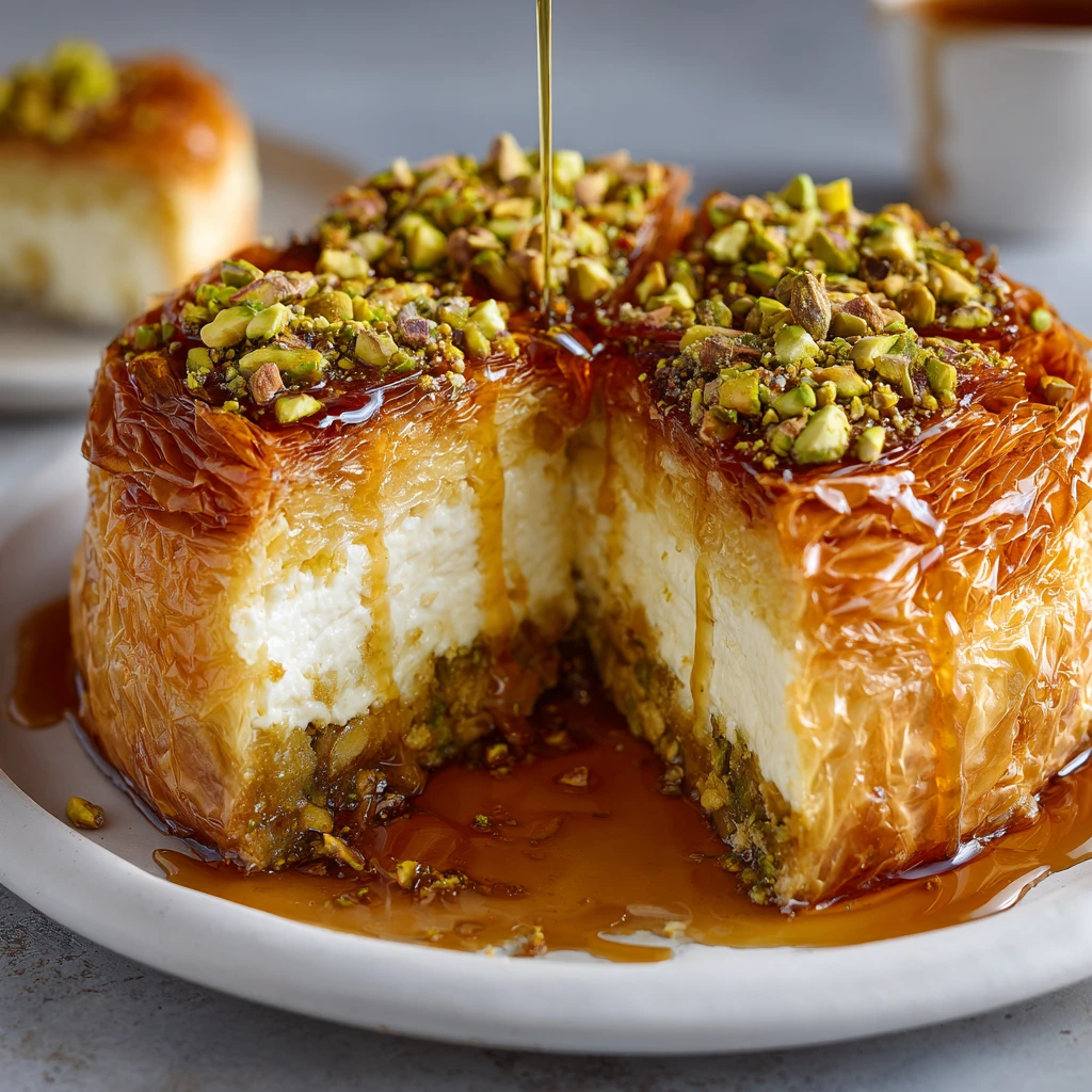 Honey Pistachio Baklava Cheesecake Recipe