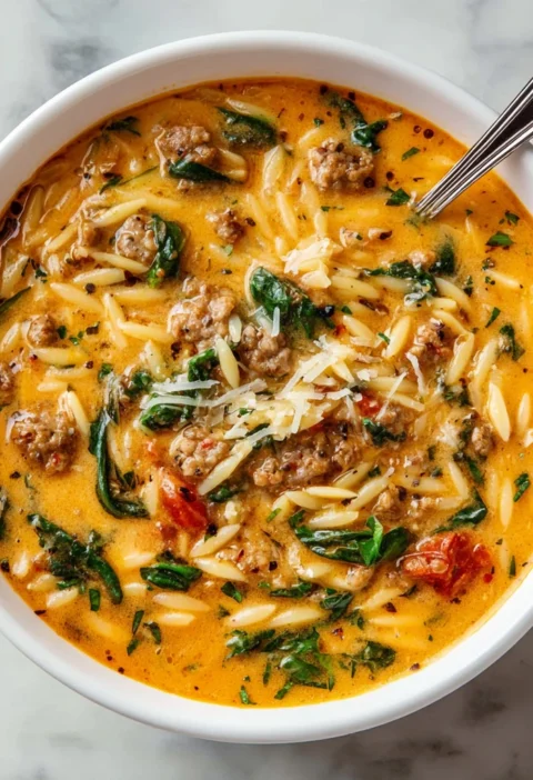 Italian Sausage Orzo Soup