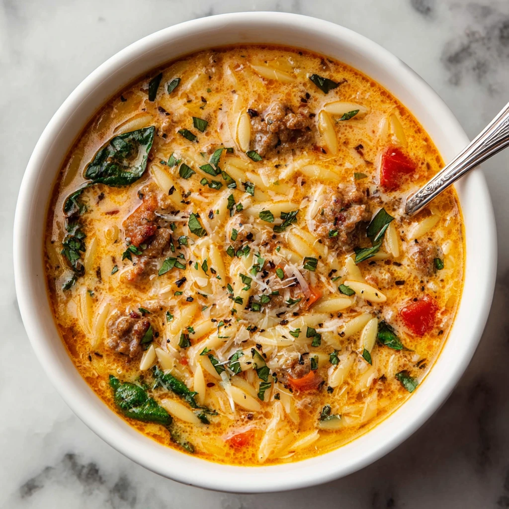 Italian Sausage Orzo Soup