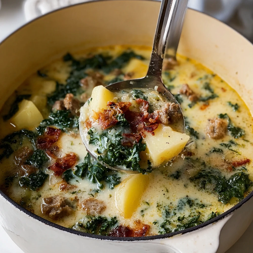 Savory Italian Sausage and Bacon Potato Soup - A Hearty Olive Garden Classic!