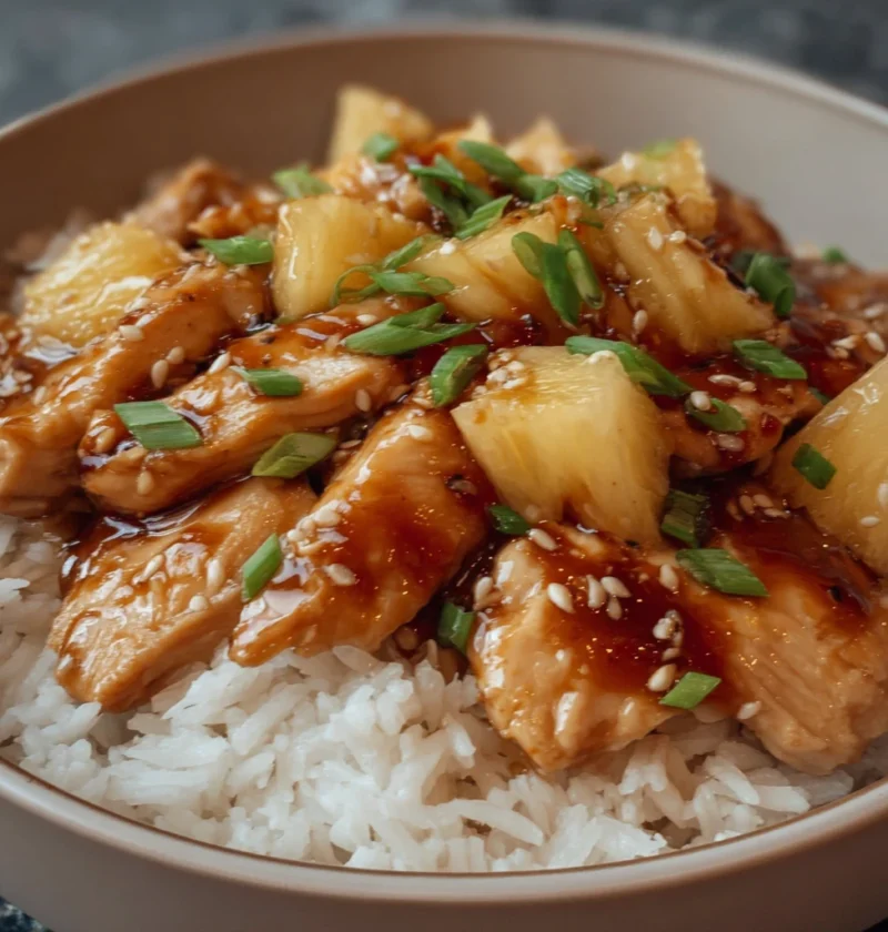 Slow Cooker Pineapple Brown Sugar Chicken Set Forget