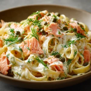 Smoked Salmon Pasta with Capers and Dill Recipe