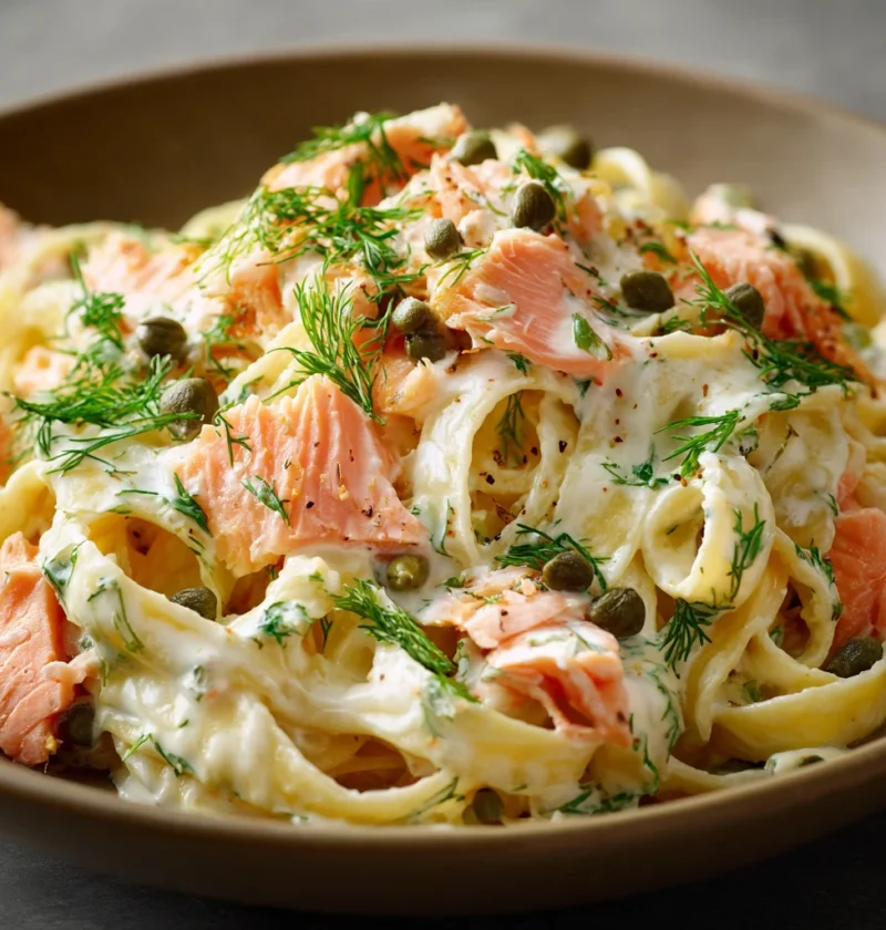 Smoked Salmon Pasta Capers Dill Recipe