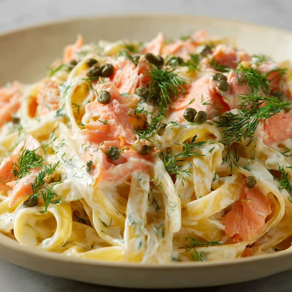 Smoked Salmon Pasta Capers Dill Recipe