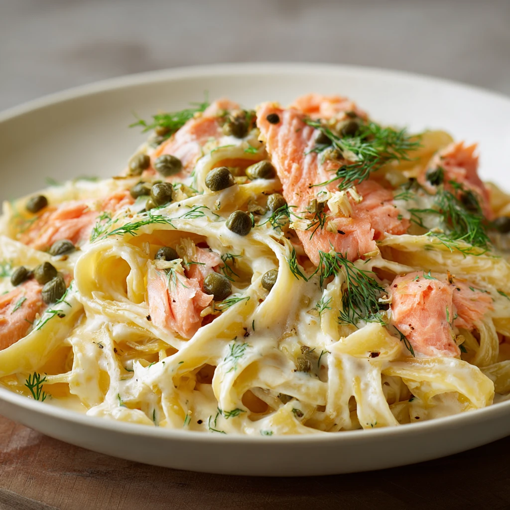 Smoked Salmon Pasta Capers Dill Recipe