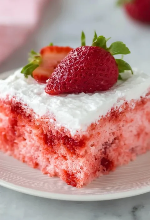 Strawberry Jello Poke Cake Refreshing Delicious