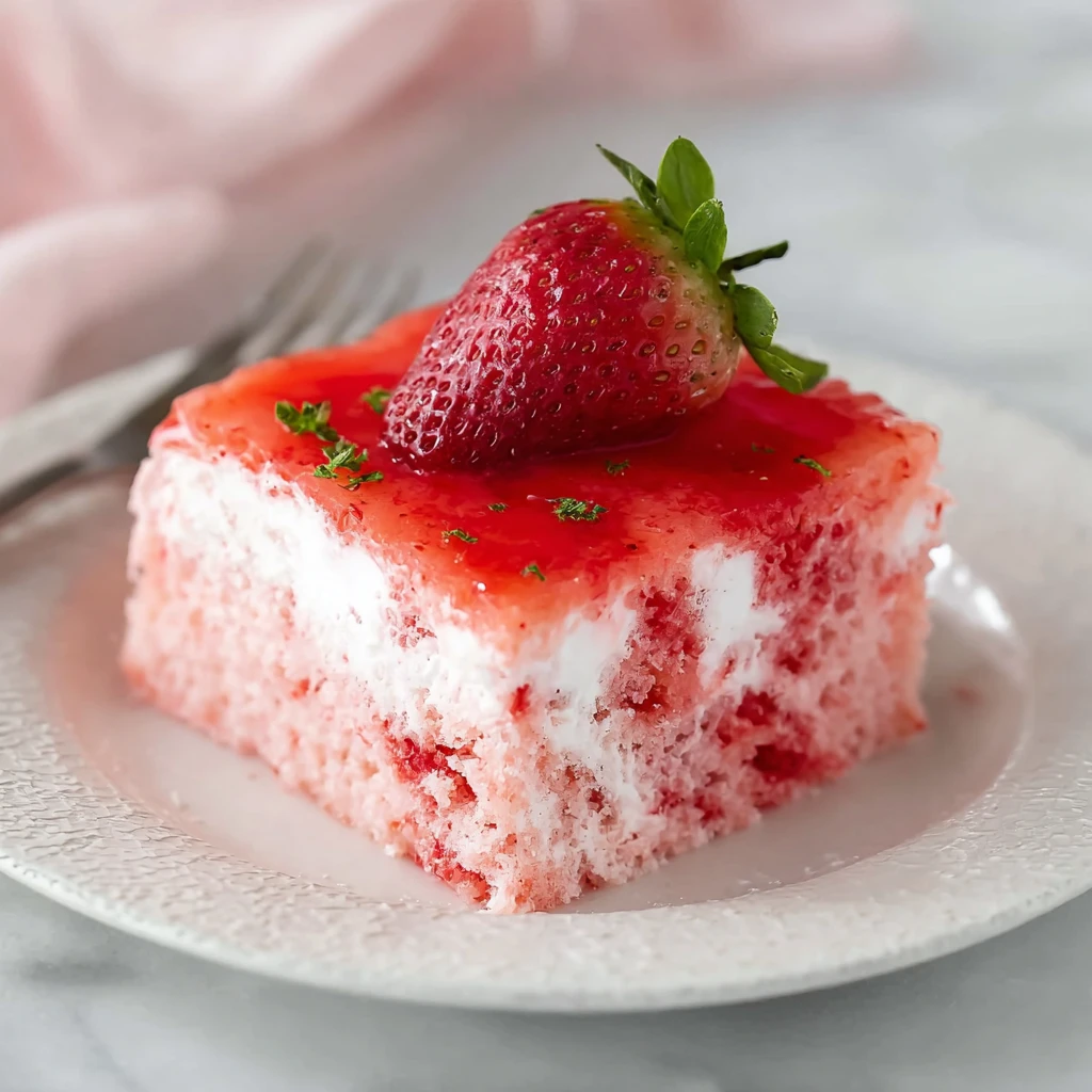 Strawberry Jello Poke Cake Refreshing Delicious