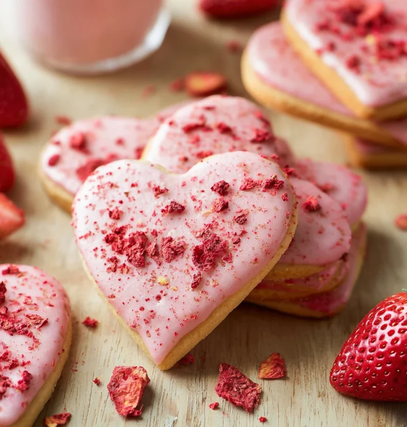 Strawberry Shortbread Cookies
