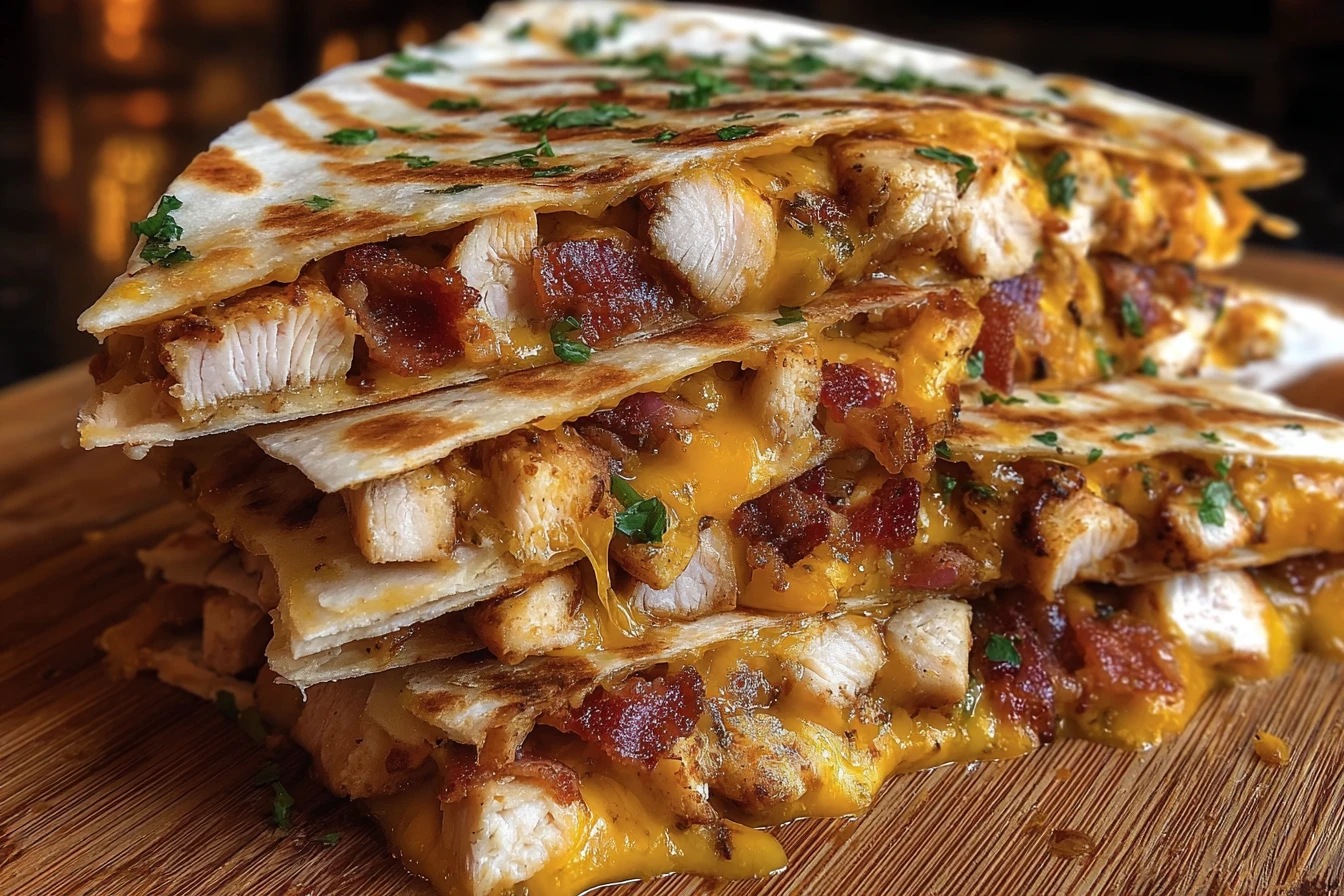 Bacon Chicken Chipotle Ranch Quesadillas