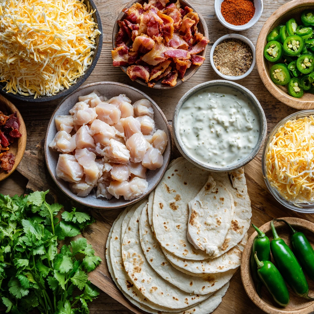 Bacon Chicken Chipotle Ranch Quesadillas