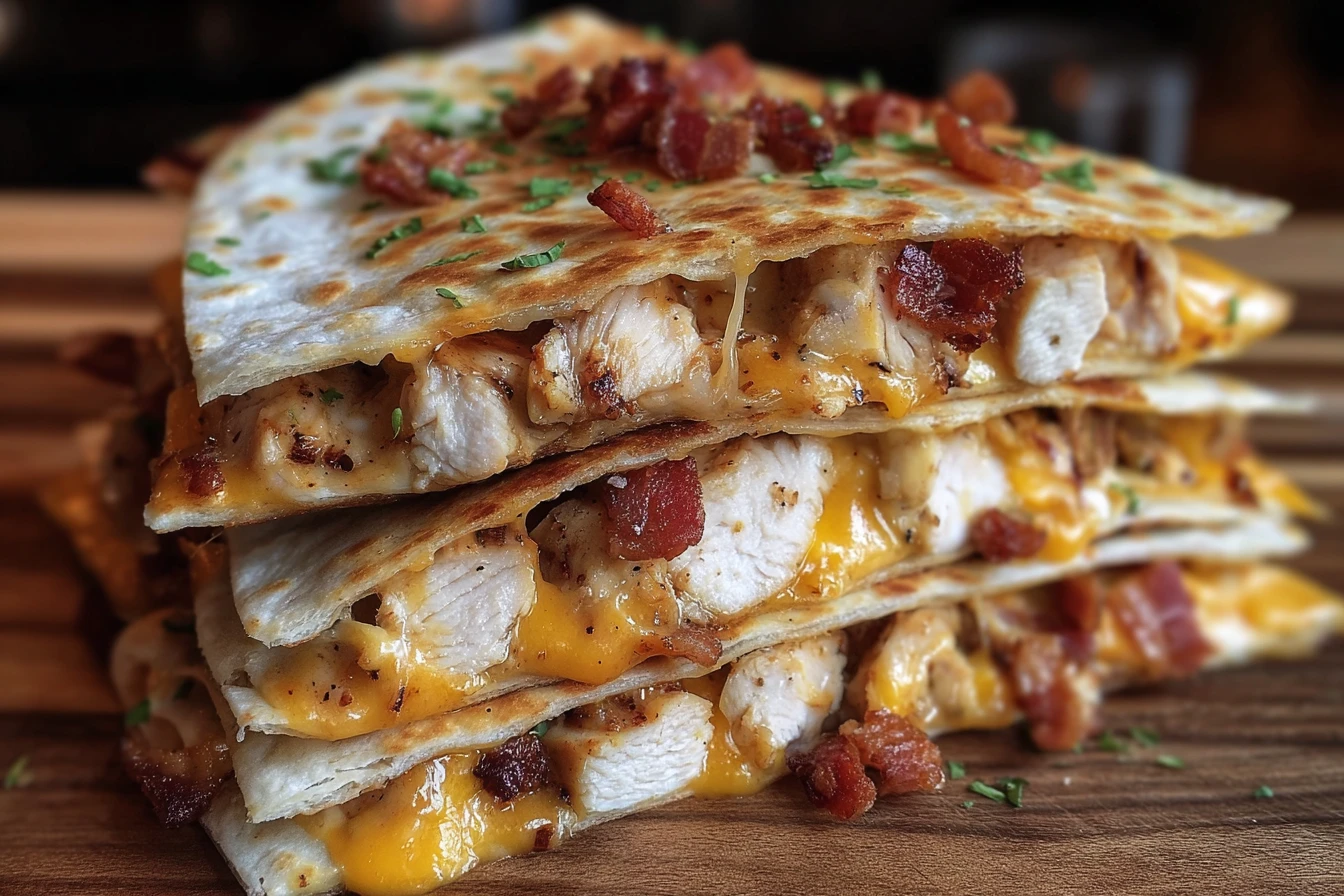 Bacon Chicken Chipotle Ranch Quesadillas