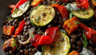 Black Lentil Salad Roasted Vegetables