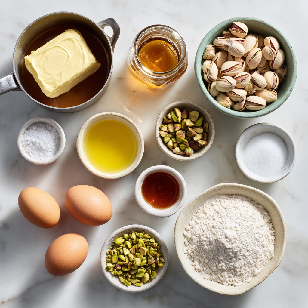 Brown Butter Honey Pistachio Bars