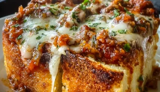Cheesy Garlic Bread Lasagna Skillet