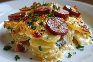 Crockpot Pierogi Casserole With Kielbasa