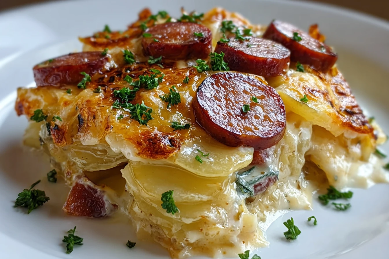Crockpot Pierogi Casserole With Kielbasa