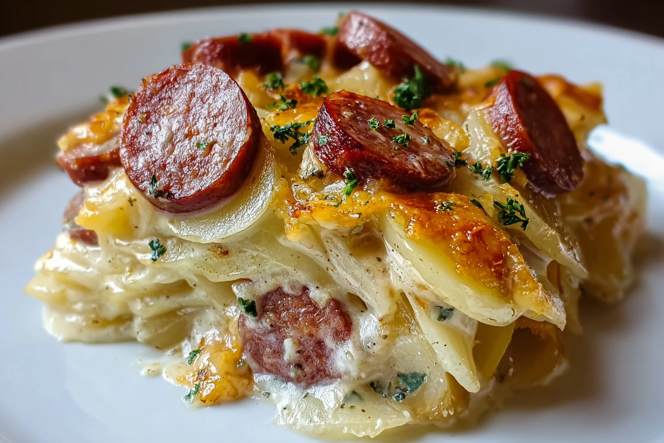 Crockpot Pierogi Casserole Kielbasa