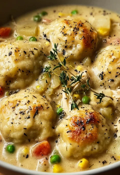 Dump Crockpot Chicken Dumplings