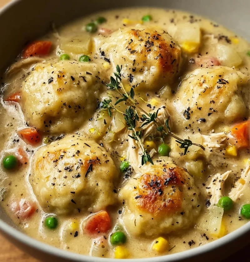 Dump Crockpot Chicken Dumplings