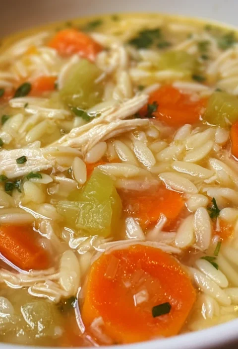 Lemon Chicken Orzo Soup