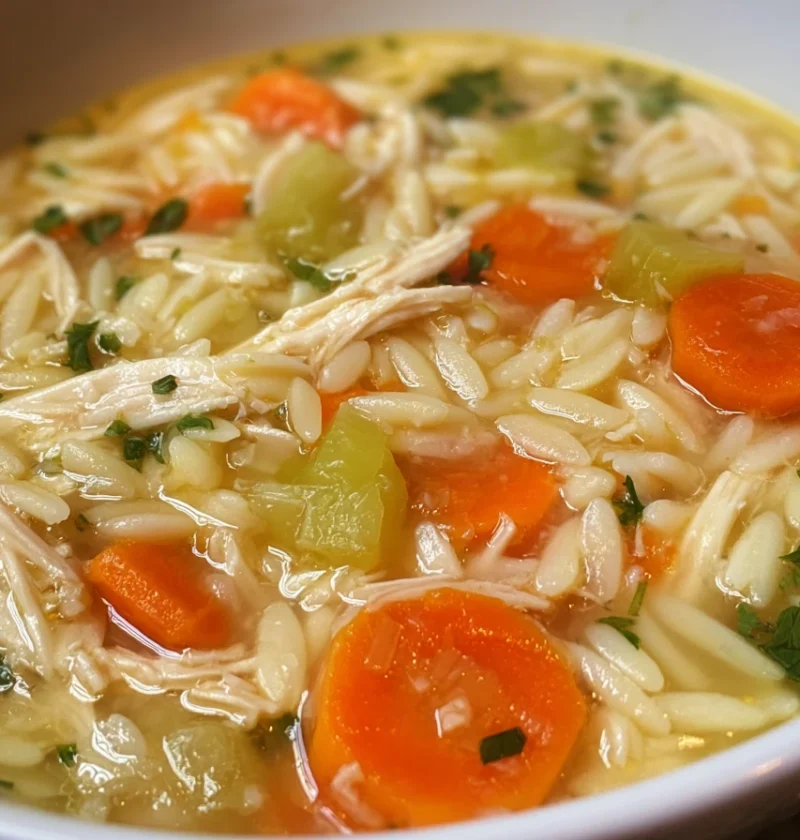 Lemon Chicken Orzo Soup