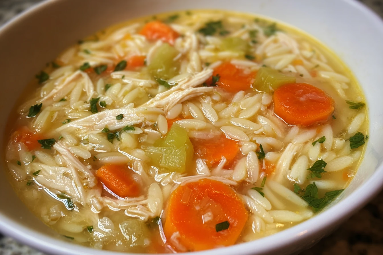 Lemon Chicken Orzo Soup