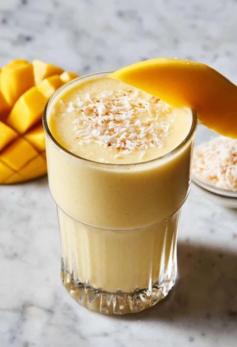 Pineapple Coconut Smoothie Creamy Tropical Drink Recipe