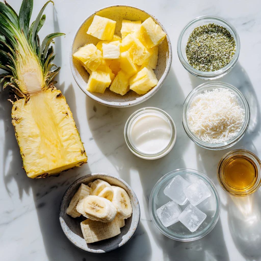 Pineapple Coconut Smoothie Creamy Tropical Drink Recipe
