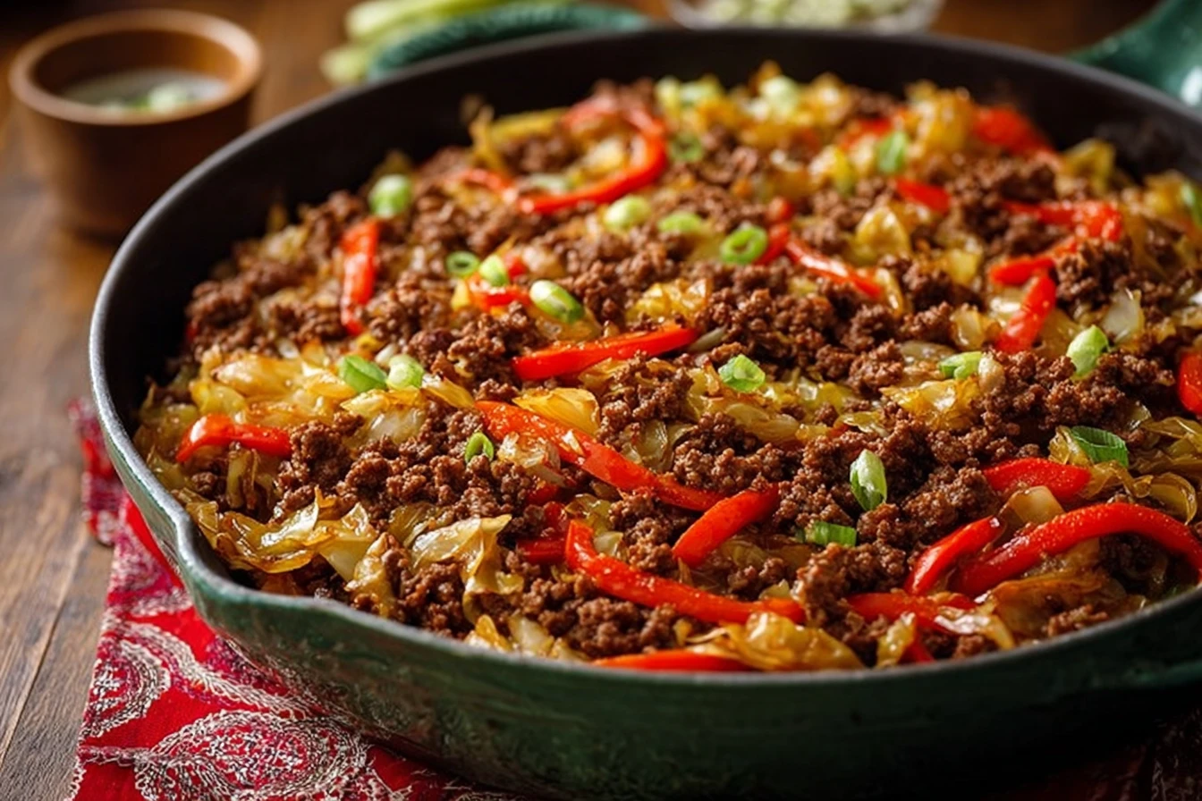 Savory Asian Beef and Cabbage Stir Fry: A Flavorful Surprise in Every Bite! 🍲🥢