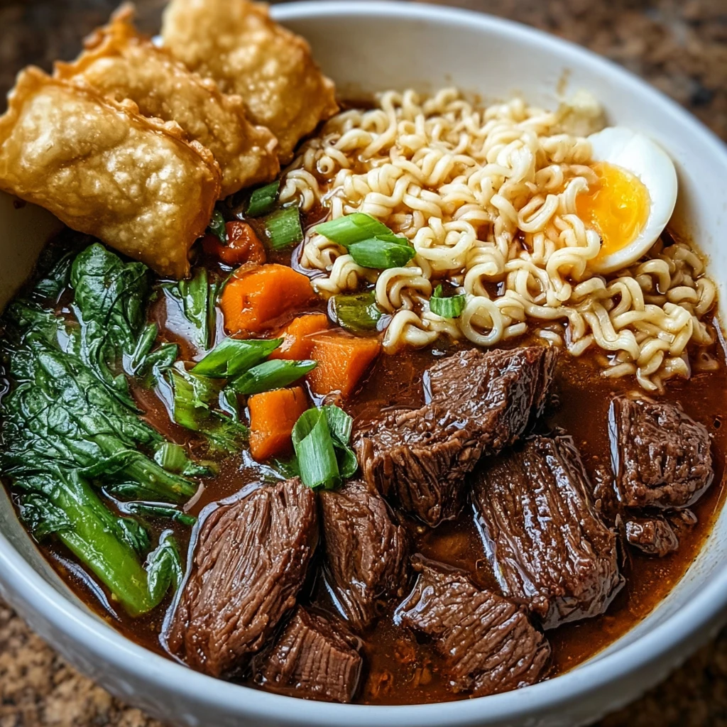 Slow Cooker Beef Ramen Noodles