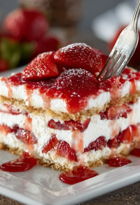 Strawberry Cheesecake Lasagna