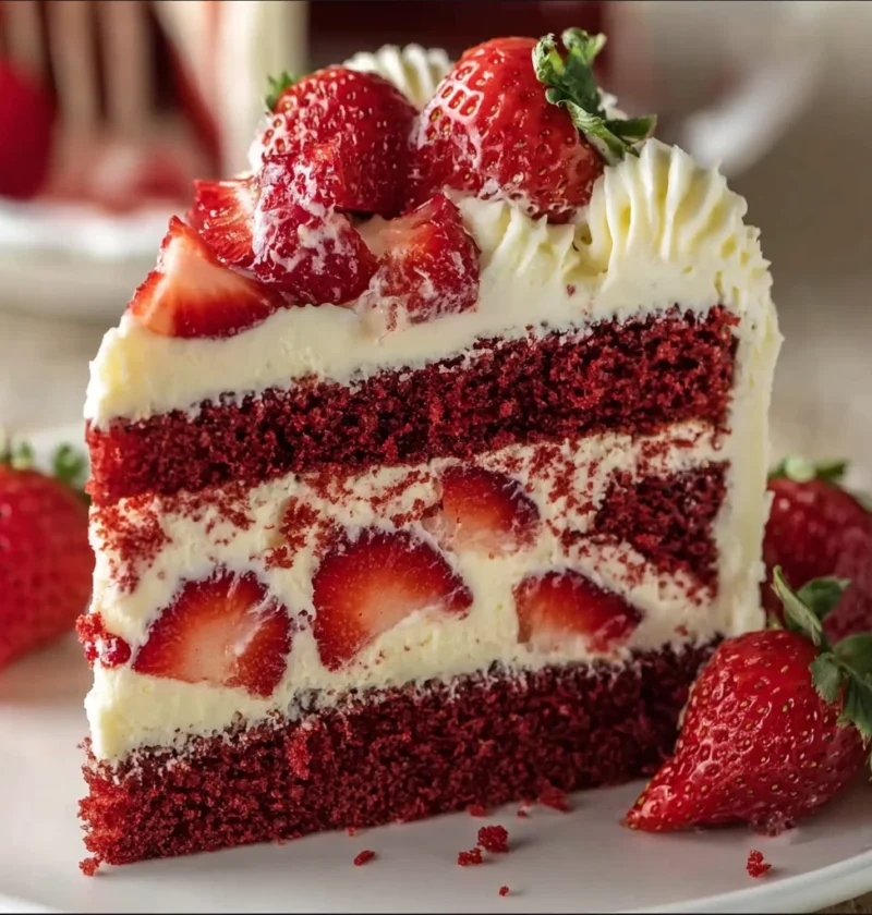 Strawberry Velvet Cake Soft Moist Creamy Recipe