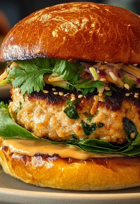 Thai Peanut Turkey Burgers