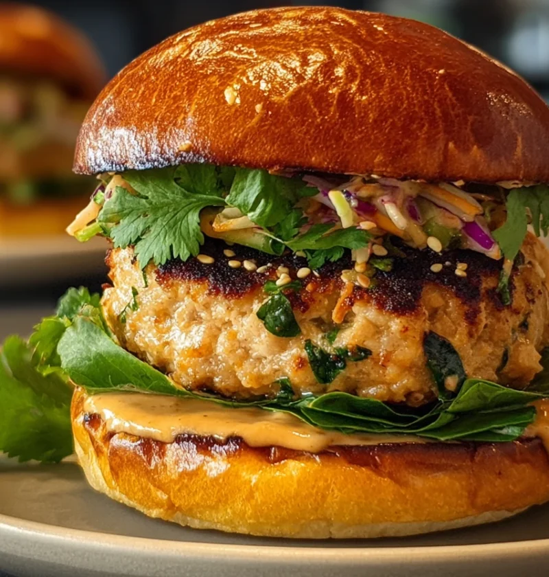 Thai Peanut Turkey Burgers