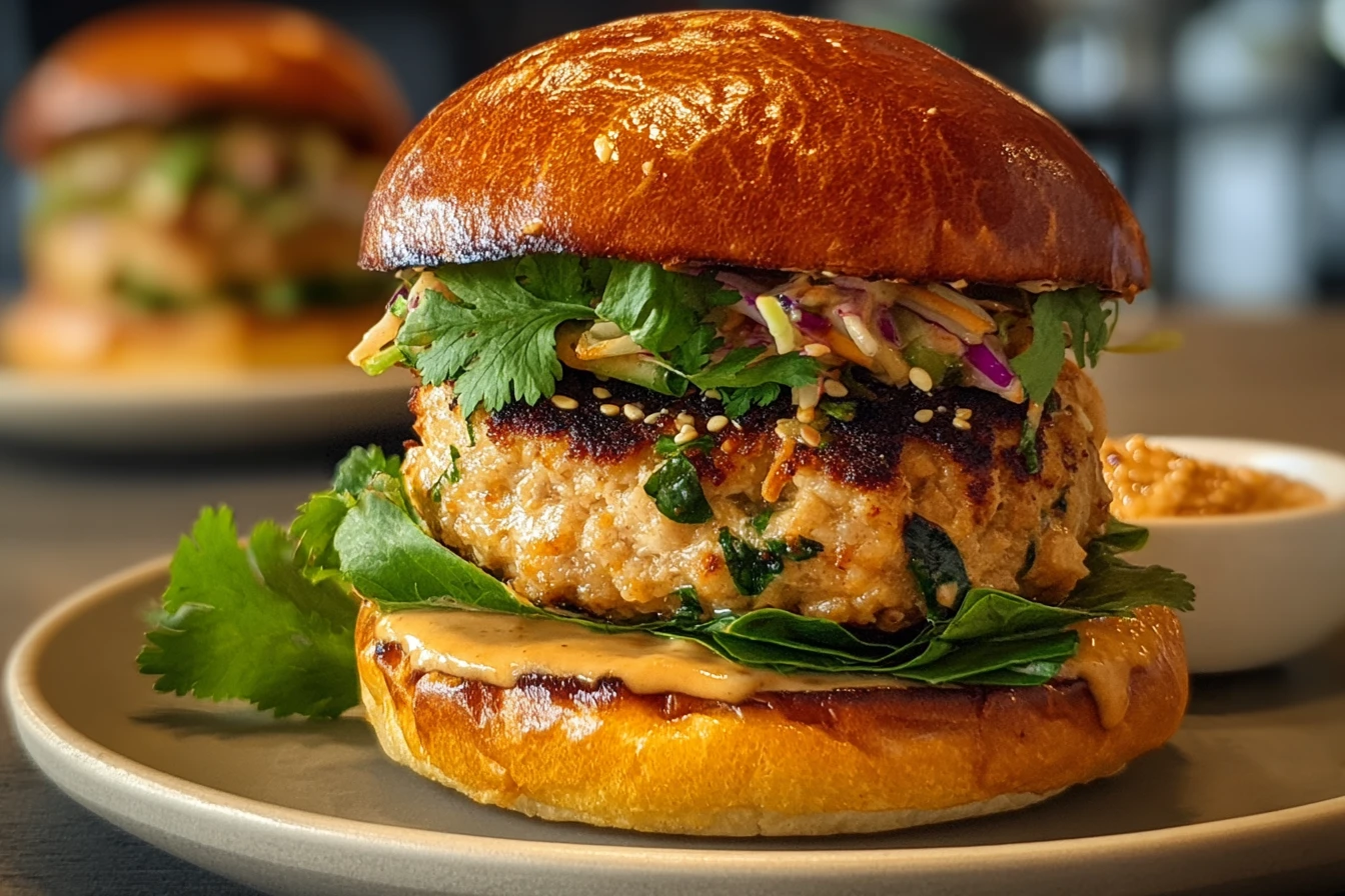 Thai Peanut Turkey Burgers