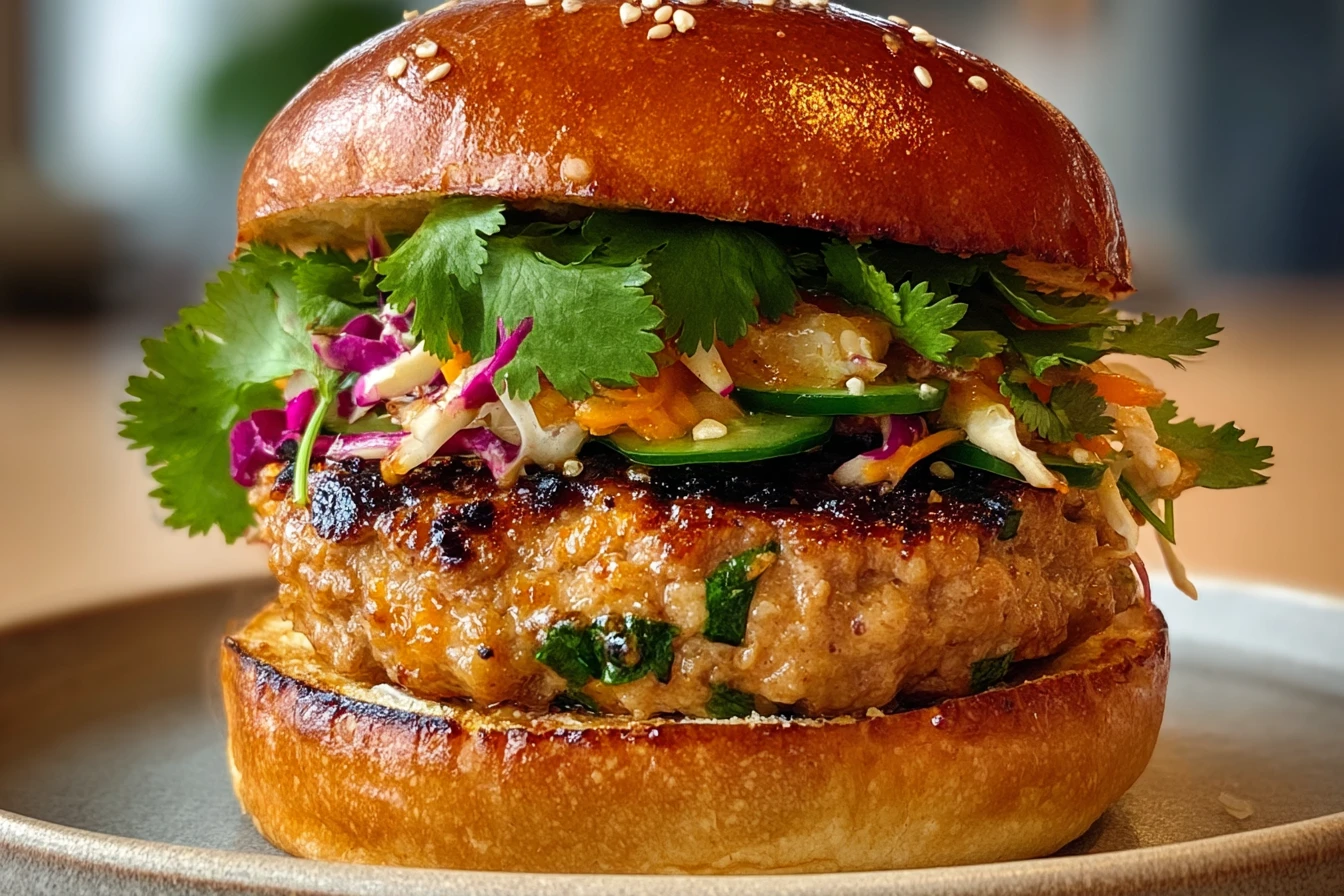 Thai Peanut Turkey Burgers