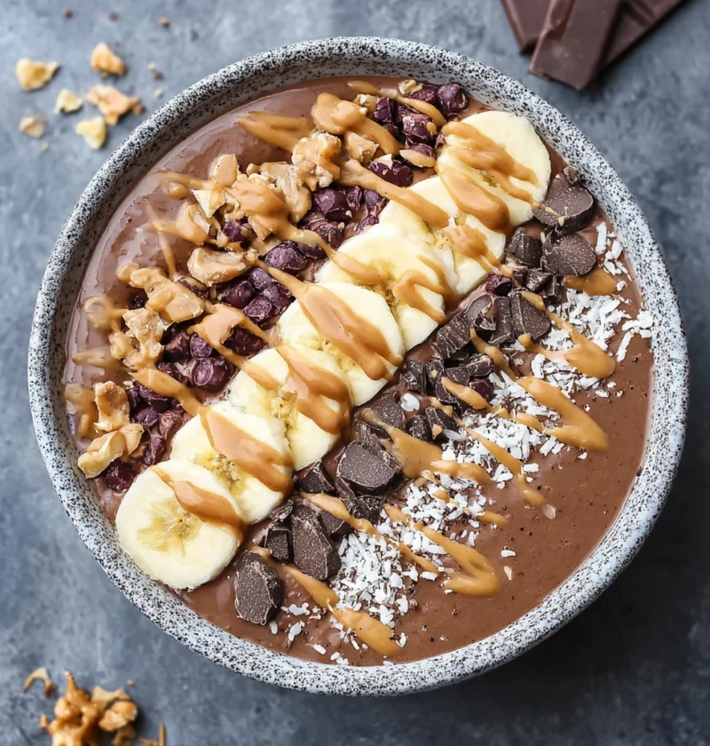 Thick Creamy Snickers Smoothie Bowl Pure Indulgence